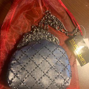 Sasha Pewter beaded bag/purse/evening/fun NWT